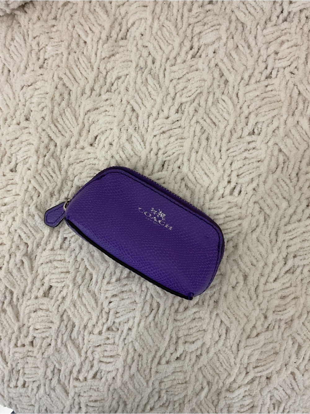 Coach Purple Pebbled Leather Coin pouch